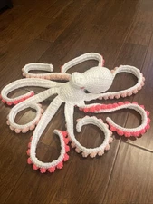 Crochet Anchor Octopus Amigurumi Handmade 28” Long Heart Eyes/ Humble Child Co