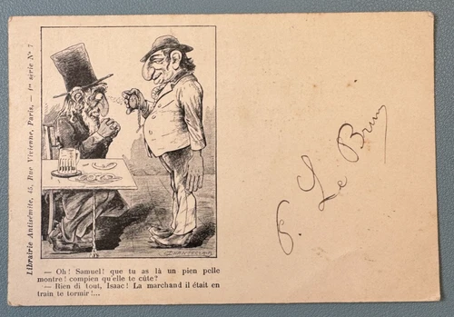 Antisemitic Satirical Postcard Paris Series No. 7 Chanteclair