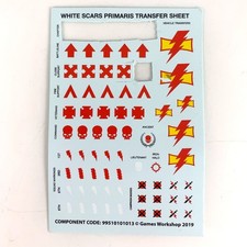 x1 White Scar Primaris Transfer Sheet Incomplete Warhammer 40K | P-00TAE