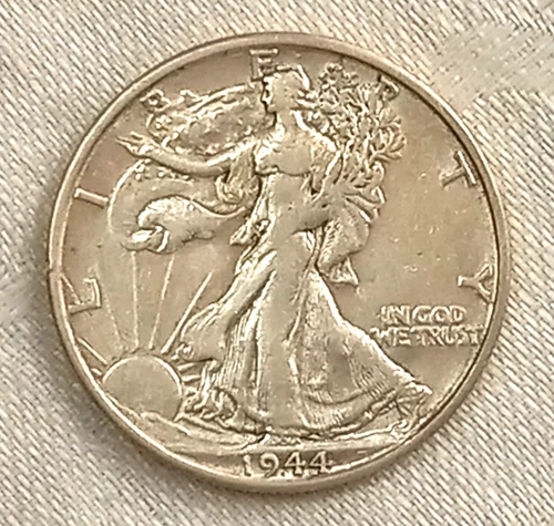 Walking Liberty Half Dollar 1944-S 50C 90% Silver Cleaned