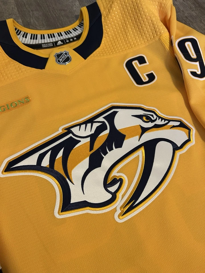 Camiseta deportiva local Nashville Predators Adidas MiC Primegreen 25 aniversario talla 56 Foto 3 de 4