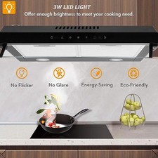 Dunstabzugshaube Touch Unterbauhaube 60cm LED Abluft Umluft Edelstahl Schwarz