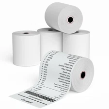 Jayard 2-1/4'' X 85' Thermal Paper Rolls For Credit Card - Cash Register Roll...
