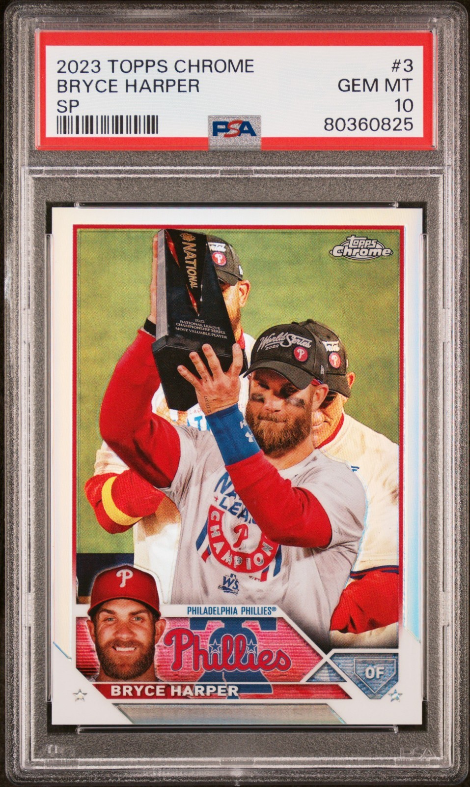 2023 Topps Chrome #3 Bryce Harper Image Variation SP PSA 10 Phillies