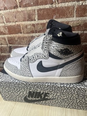 Air Jordan 1 Retro High White Cement Sneakers Size 13 DZ5485-052