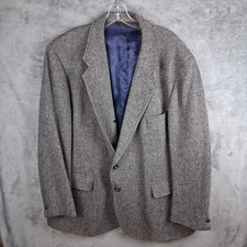 Vintage 80s Joseph's Clothier Mens 52R Wool Herringbone Blazer Sport Coat