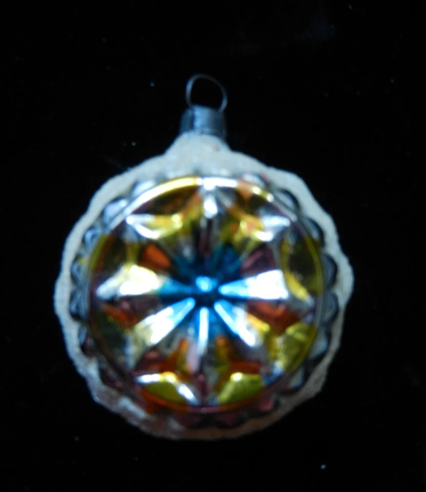 2 ReflexseitenWeihnachten ,alter Christbaumschmuck , Glas ,50er Jahre