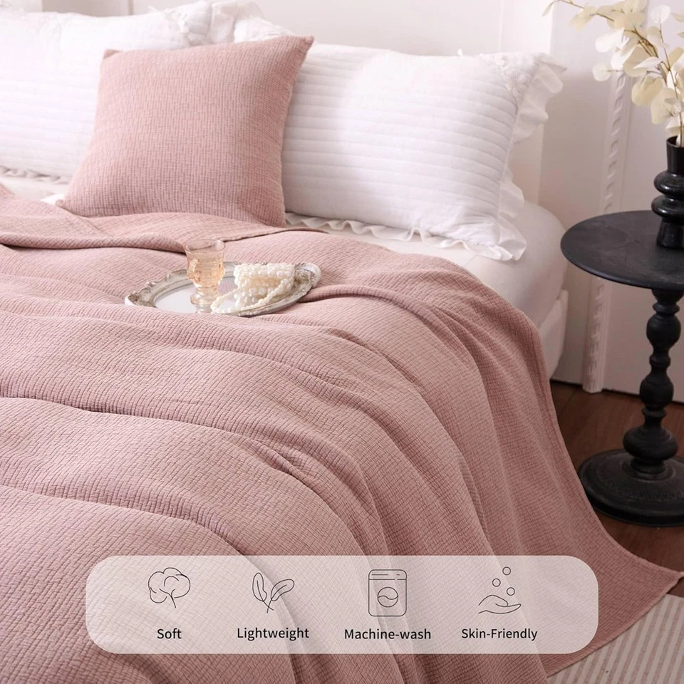 Mantas de muselina 100 % algodón suave boho gasa muselina manta de algodón (102"x102") Foto 2 de 4