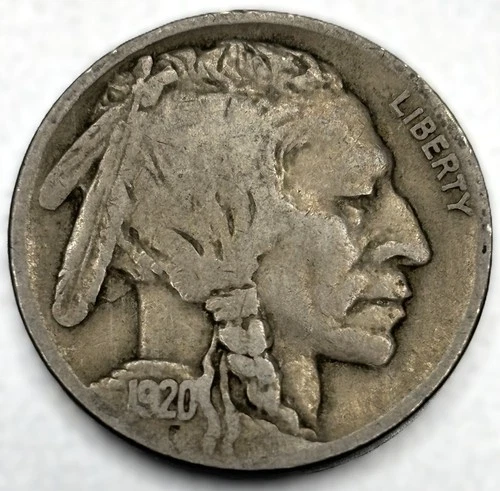 1920-P Buffalo Nickel - 5c Five Cents F Fine Condition Early Date US Coin - 0154