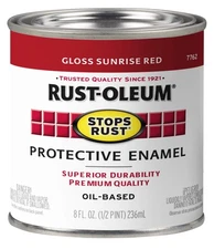 rust oleum 7762730 Stops Rust Brush On Paint Half Pint Gloss Sunrise Red 8 Fl Oz