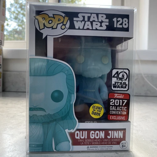 Funko Pop Star Wars Qui Gon Jinn #218 GITD 2017 Galactic Convention Exclusive