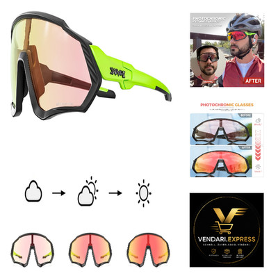 KAPVOE Sportbrille Photochromatisch Selbsttönend TR90 Rahmen K9408