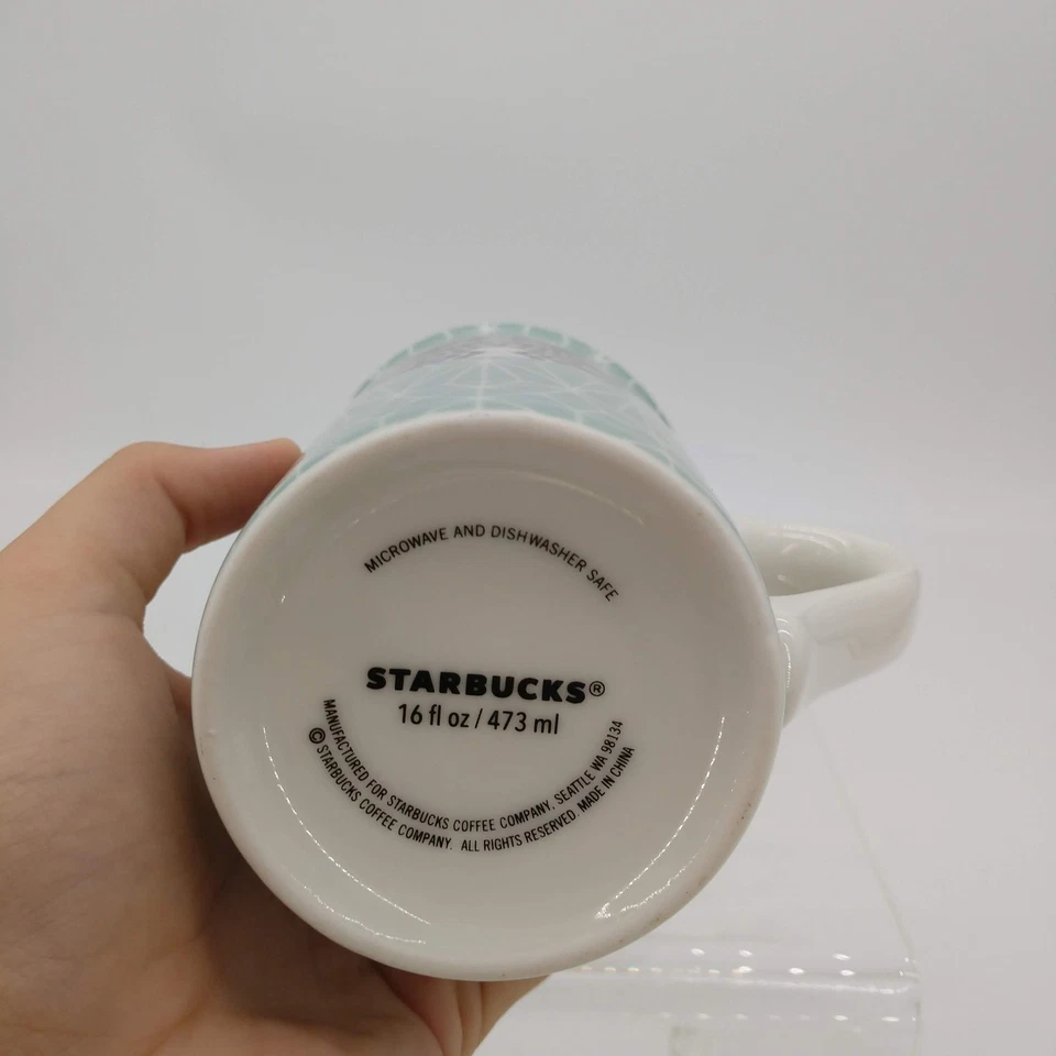 Taza de cerámica Starbucks 16 oz como nueva geométrica alta latte apta para microondas Foto 2 de 4