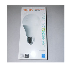 Simply Conserve 15W LED A19 100W Eq Dimmable 1600lm 2700K Warm White Bulb