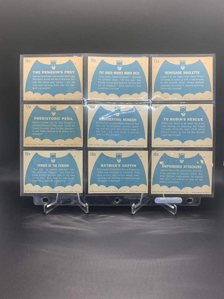1966 Topps USA Batman Blue Bat Cowl Back Rare  Complete 44 Card Set EX/MT - Image 4 of 4