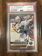 2017 Upper Deck CHL Alexis Lafreniere Rookie Auto PSA 10