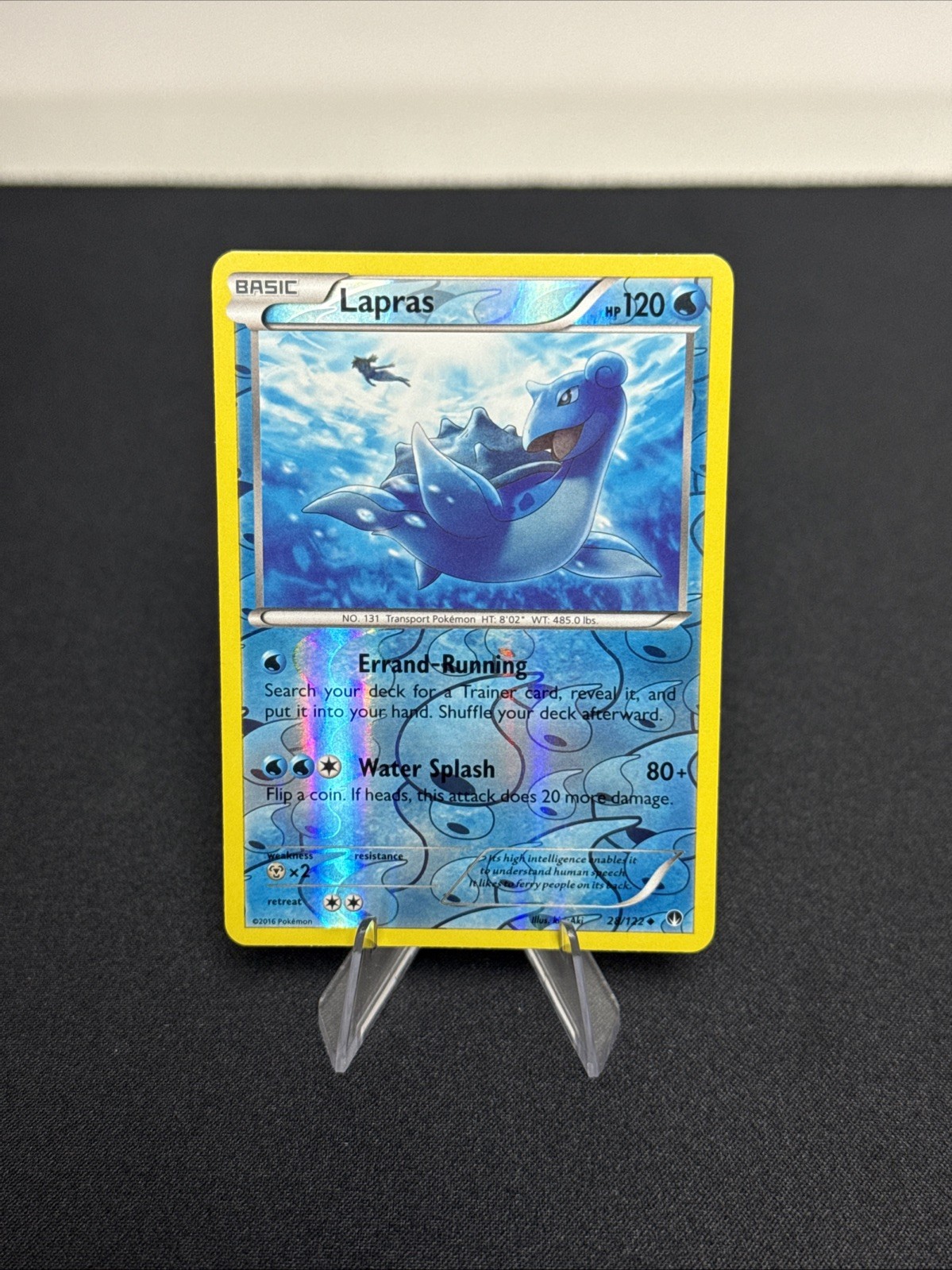 Pokémon TCG Lapras Reverse Holo Card 28/122 XY Breakpoint 2016 NM HIGH GRADE