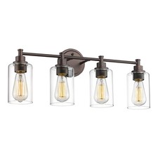 FEMILA 4-Light Oil Rubbed Bronze Vanity Light Clear Glass 4FYC56B-4W ORB
