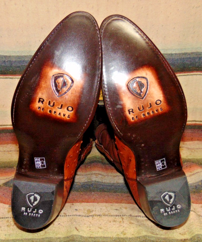 Womens Rujo The Lindy Brown Full Quill Ostrich Cowboy Boots 11 B New in Box - Picture 7 of 7