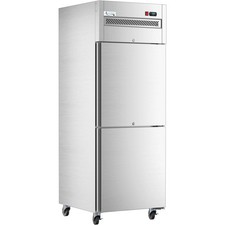29" Right-Hinged Solid Half Door Stainless Steel Reach-In Refrigerator