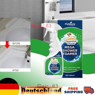FISHLEANO Bathroom Foam Cleaner Bathtub Tile Stain & Glass Limescale Remover
