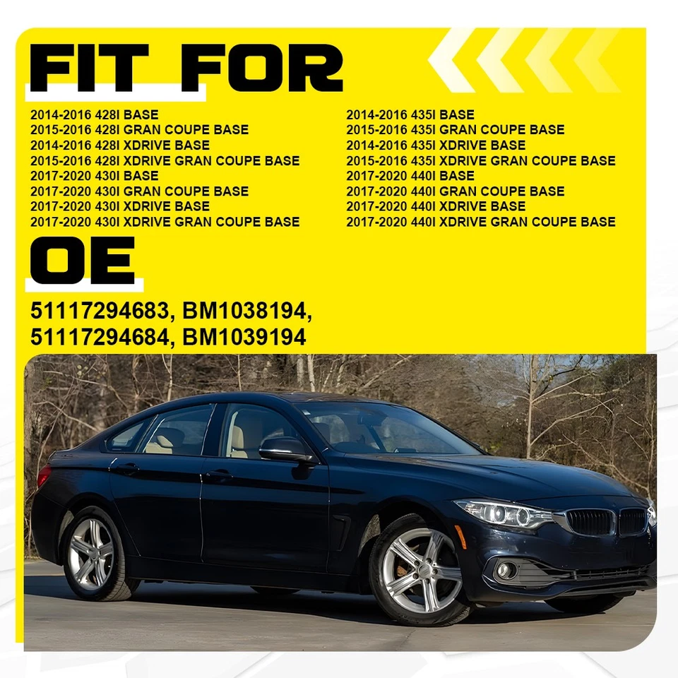 Ajuste BMW 2017-2020 440i Gran Coupé Base L&R 2-20X Negro Luz Antiniebla Tapa Bisel Foto 2 de 4