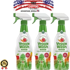 Veggie Wash Certified Organic Fruit and Vegetable Cleaner Pack of 3 16 Fl Oz