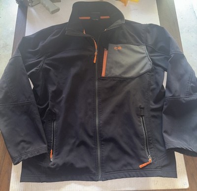 CB SPORTS Mens Black Jacket Full Zip Fleece Softshell Pockets  Size Medium