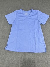 WonderWink Womens Premiere Flex Modern Fit Scrub Top V-Neck NWOT Blue S