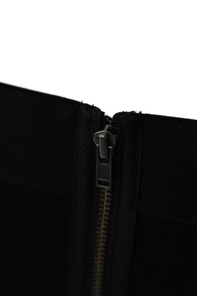 J Crew Womens Back Zip Mid Rise Stretch Knit Ankle Leggings Black One Size - Image 4 of 4