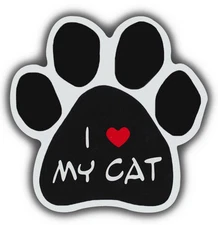 Cat Paw Shaped Magnets: I LOVE MY CAT | Cars, Trucks, Refrigerators