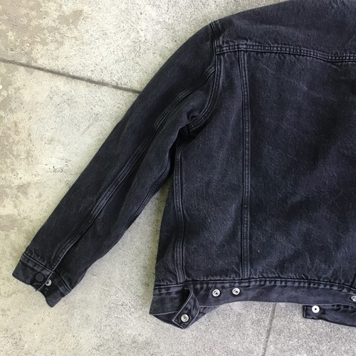 Levi's Denim Jean Black Sherpa Lined Snap Trucker Jacket Men Medium - Picture 13 of 14