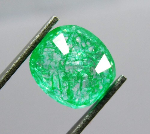 Natural 5.75 Ct Cushion Cut Colombian Green Emerald Loose Gemstone Certified - Picture 5 of 5