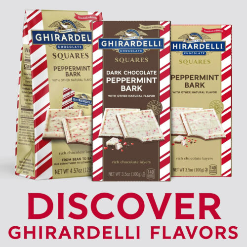Ghirardelli - Dark Chocolate Peppermint Bark - Large Candy Bar 3.5 oz - Picture 3 of 3