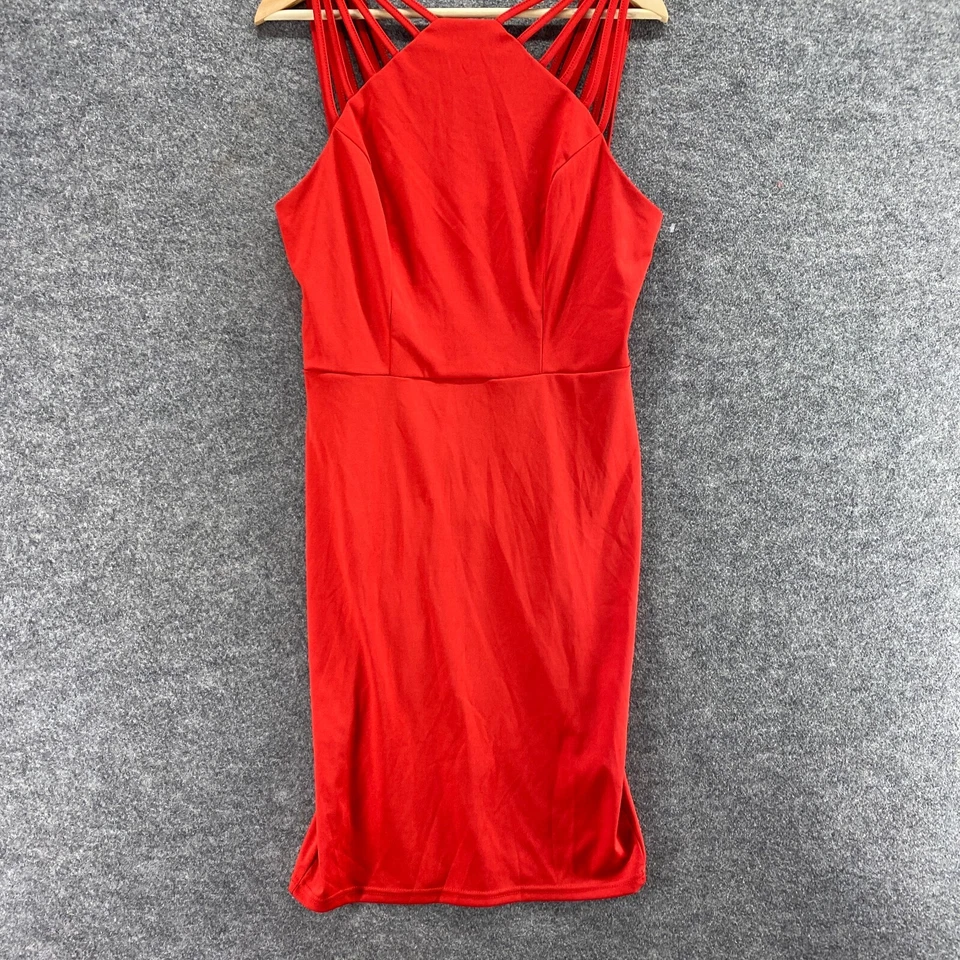 Vestido Grace Karin Mujer M Medio Rojo Cambio Midi Sin Mangas Informal Cremallera Sólido Foto 4 de 4