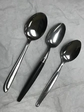 3 Vintage Stainless Steel Spoons- Teaspoon, Soup Spoon, & Grapefruit Spoon