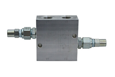 Hydraulik Doppel Druckbegrenzungsventil DDBV aus Aluminium bis 35l/min nach Wahl