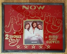 Foto publicitaria de vidrio enmarcado de la era clásica de los Bee Gees de colección rara años 60-70