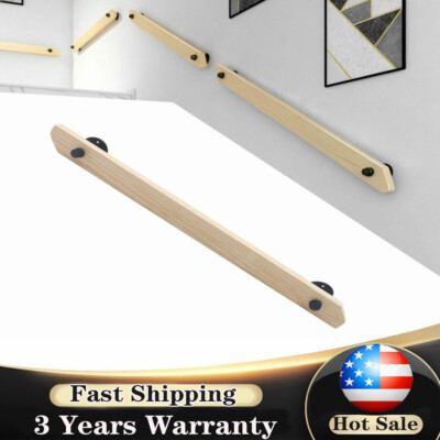 3.3 Ft Anti-Slip Corridor Home Stair Hand Railing Wood Handrail Banister Rail US
