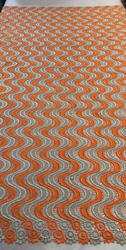 1.25 Yard Orange Gold Guipure French Venice Bridal Lace Fabric 50” Width - Picture 3 of 8