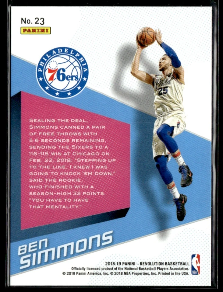2018-19 Panini Revolution Shock Wave Ben Simmons #23 - Image 2 of 2
