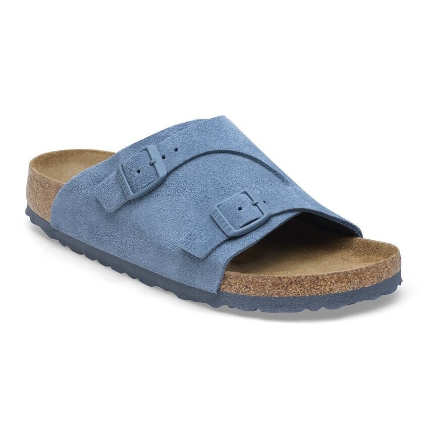 New Birkenstock Zurich Suede Leather Sandals EU 39 Blue slides