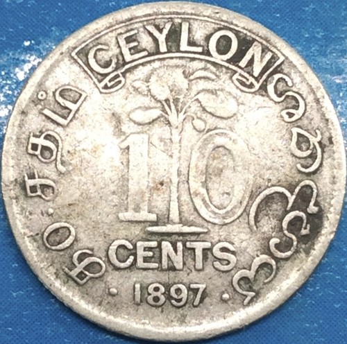 10 cents 1897 Ceylon queen Victory silver - Picture 4 of 7
