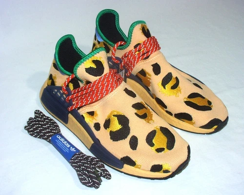 Adidas Originals x Pharrell Williams HU NMD HP3221 Pulse Amber Animal Print, New