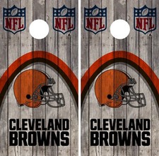 Cleveland Browns Cornhole Wrap NFL Wood Skin Game Board Set Vinyl Decal CO59