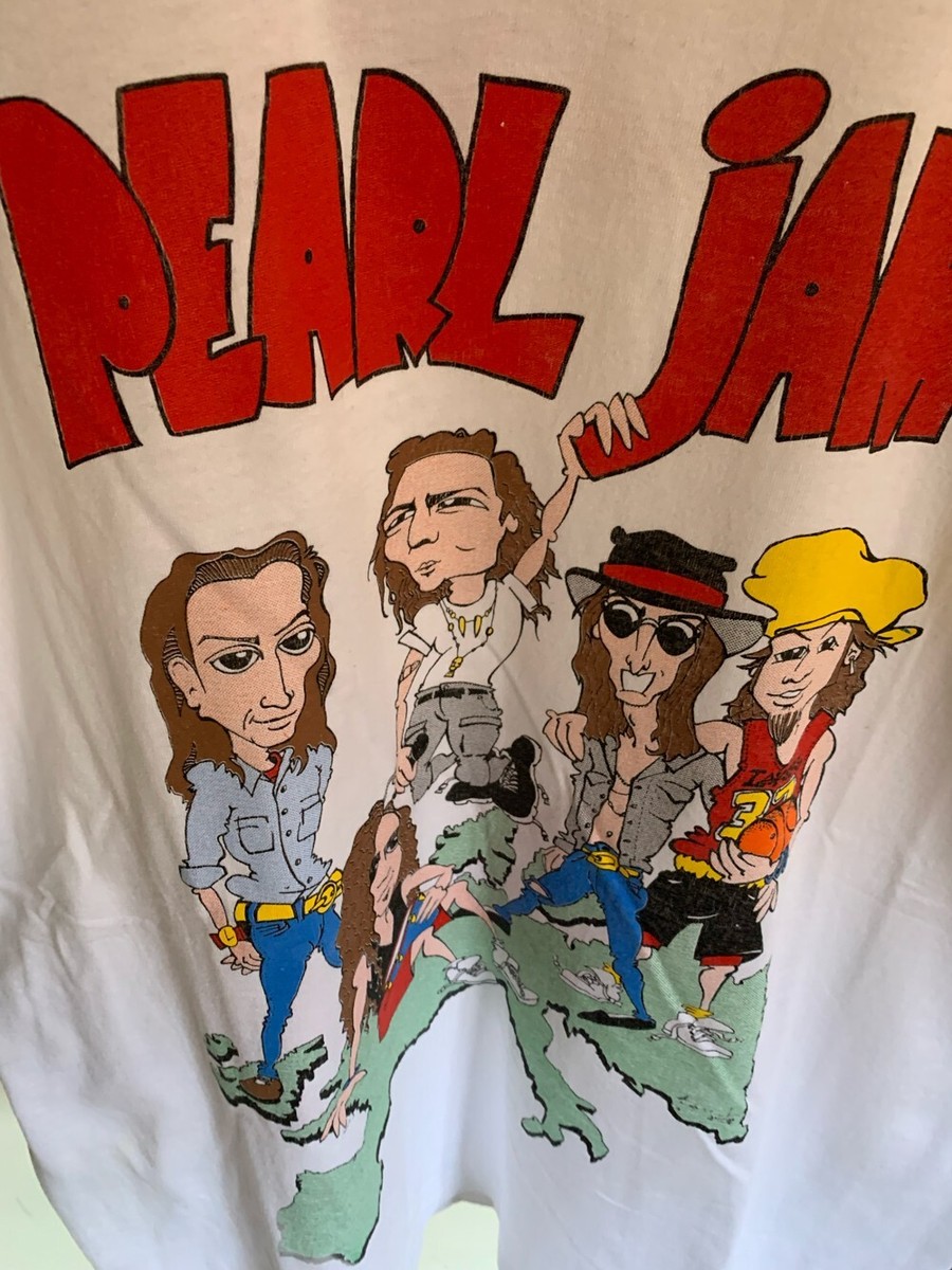 Vintage 80s 90s Pearl Jam World Tour T Shirt Cartoon FOTL Vintage 80s 90s Pearl Jam World Tour T Shirt Cartoon FOTL