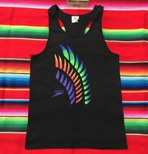 VTG SPEEDO Rainbow logo muscle tank tee shirt L beach wear surfwear 1990's USA