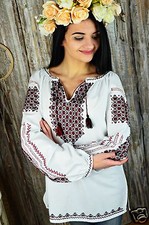 Ukrainian HANDMADE embroidered traditional shirt, blouse, sorochka vyshyvanka