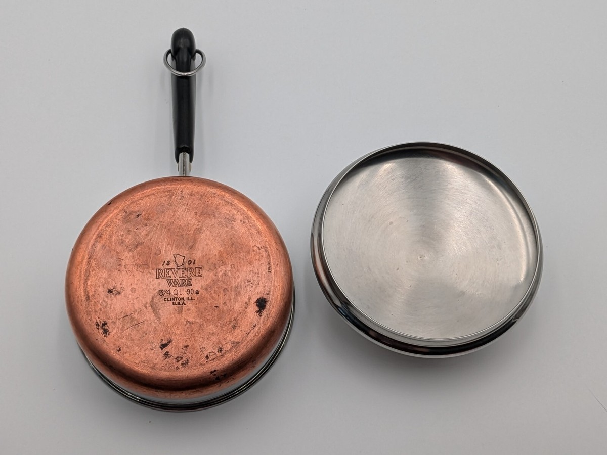 Revere Ware 8 Pc Set Copper Clad Bottom Cookware 1801 - 3