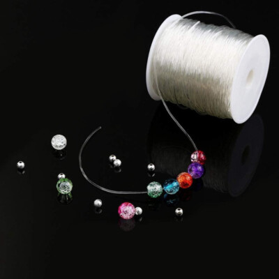 Klar 60M Elastisch Dehnbar Perlenstickerei Faden Kordel Armband Schnur Für Schmuck